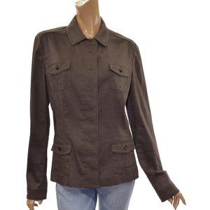 Ladies Elie Tahari Brown Collared Fashion Jacket size L